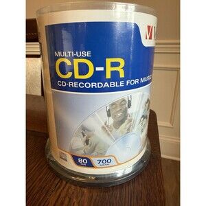 CD-R Blank Discs 700MB 80 Minutes Recordable Disc for Data and Music - 100Pk